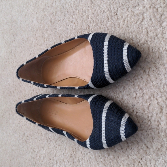 J crew stripes woven flats